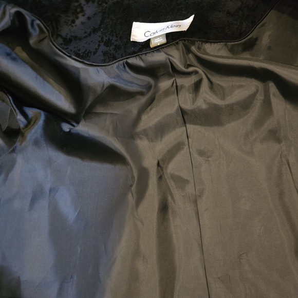 Calvin Klein Women's Black Velvet Blazer Gold Zippers Size 8 - Picture 6 of 14